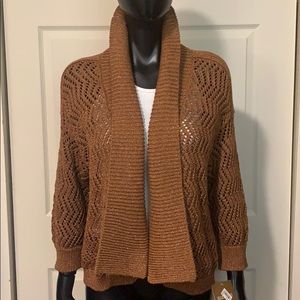 Ellen Tracy Gold Flecked Cardigan